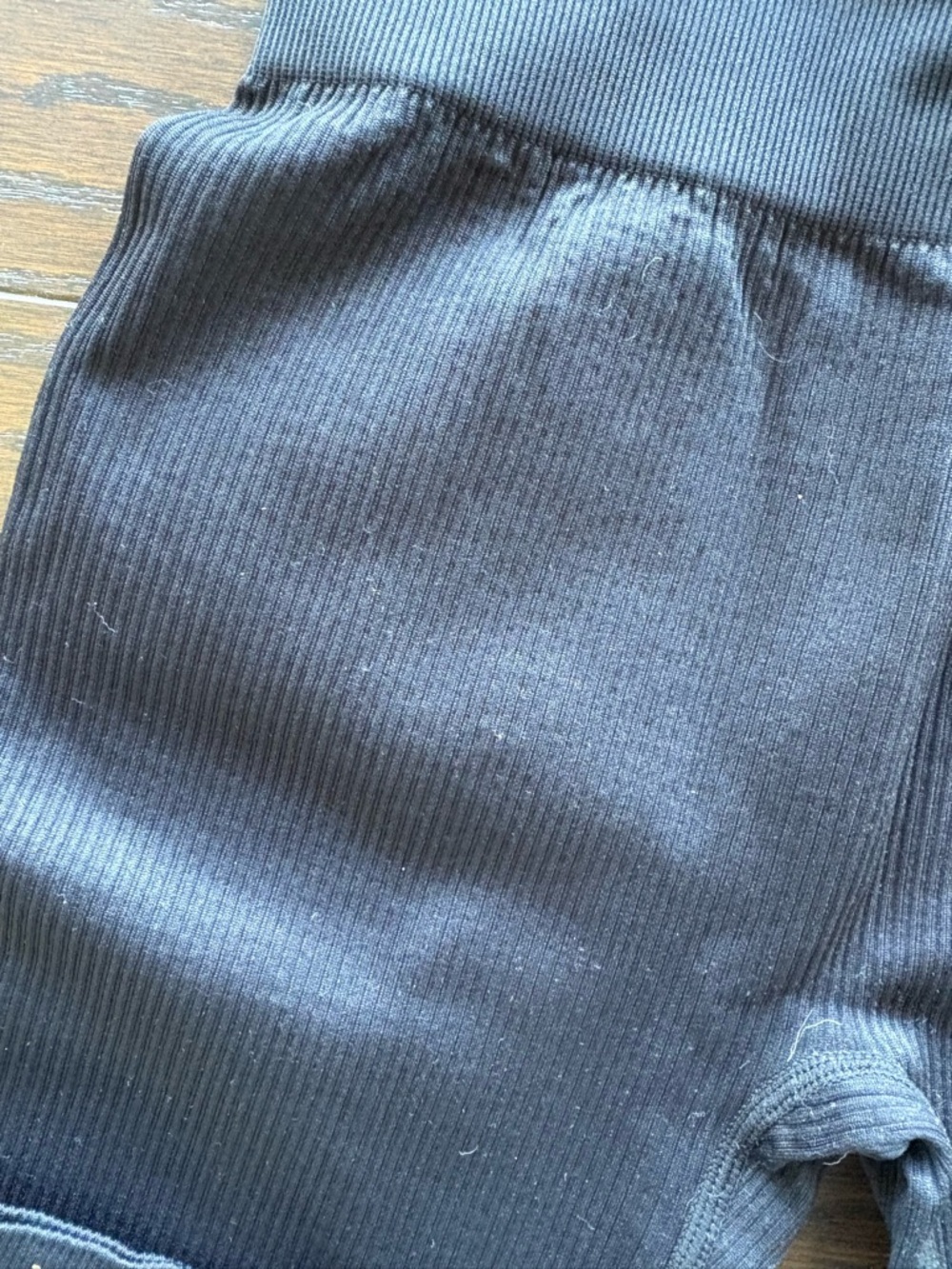 Black Ribbed Two-Piece Active Set - Picture 2 of 3